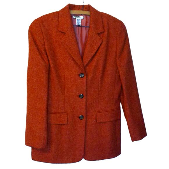 Vintage Talbots Rust Orange Wool Blazer Jacket Old Money Size 6 - Picture 1 of 6